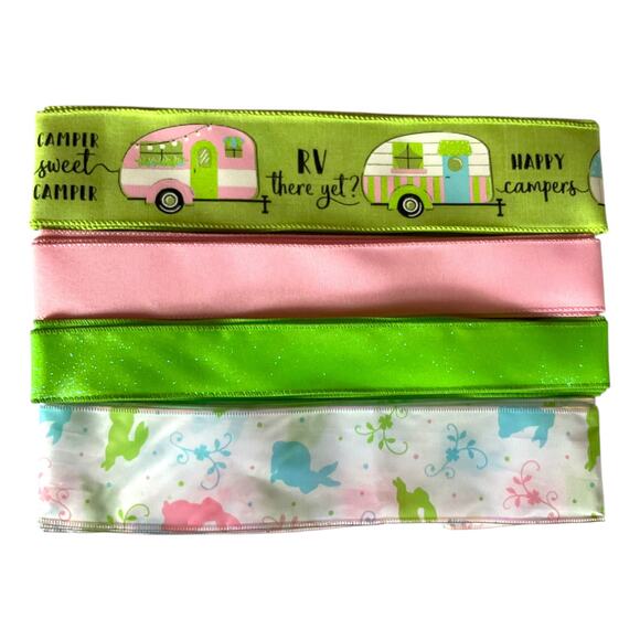 DIY Easter Camper Trailer Wreath Making Kit, RV Spring Sign Ribbon Bundle Set - Picture 3 of 6